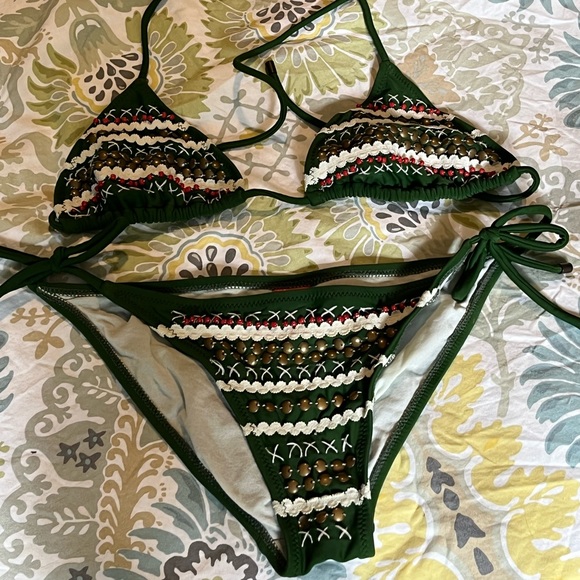 Red Carter String Bikini - Picture 1 of 6